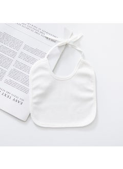 White Cotton Baby Bibs Waterproof Painting Apron White 22cm * 18cm