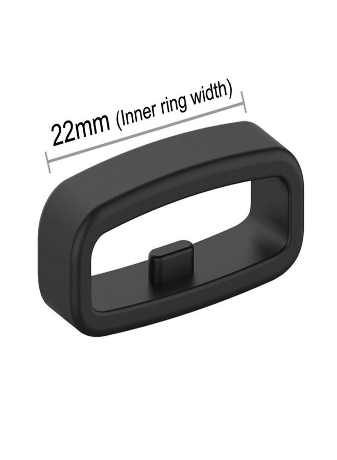 FanTEK 10pcs Watch Strap Holder Loop, 22mm Silicone Watch Band Keeper Retainer Fastener Ring Parts for Smart Watch Band Wristband Replacement, Black - Image 2