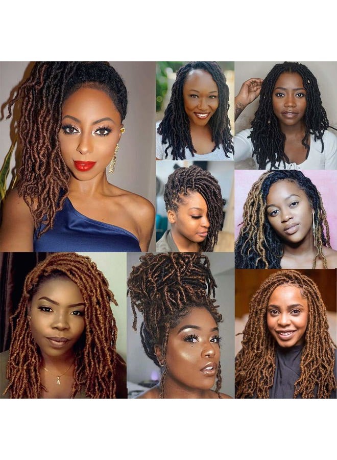 Leeven 12 بوصة 108 خيوط ضفائر قصيرة ناعمة مصنوعة من الكروشيه للشعر للوكز المتضررة على شكل فراشة، ضفائر صناعية مجعدة سوداء للنساء 6 عبوات/مجموعة 1B# - Image 5