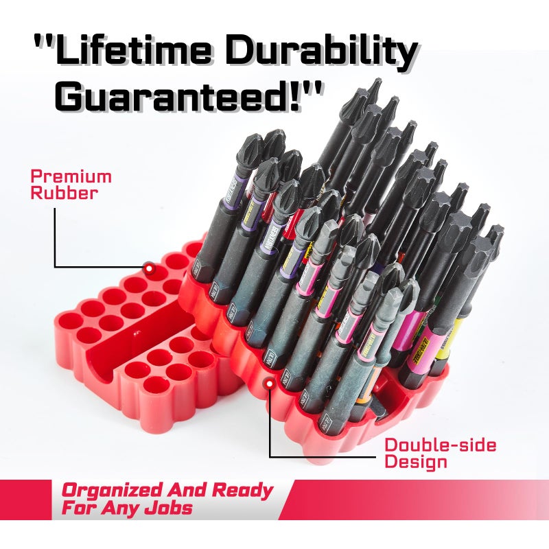 Geinxurn Impact Screwdriver Bits Set, 33 Pieces 3â€Multi Head Magnetic S2 Steel Driver Bits PH/SQ/Torx/Pozi With Red Soft Base - Image 3