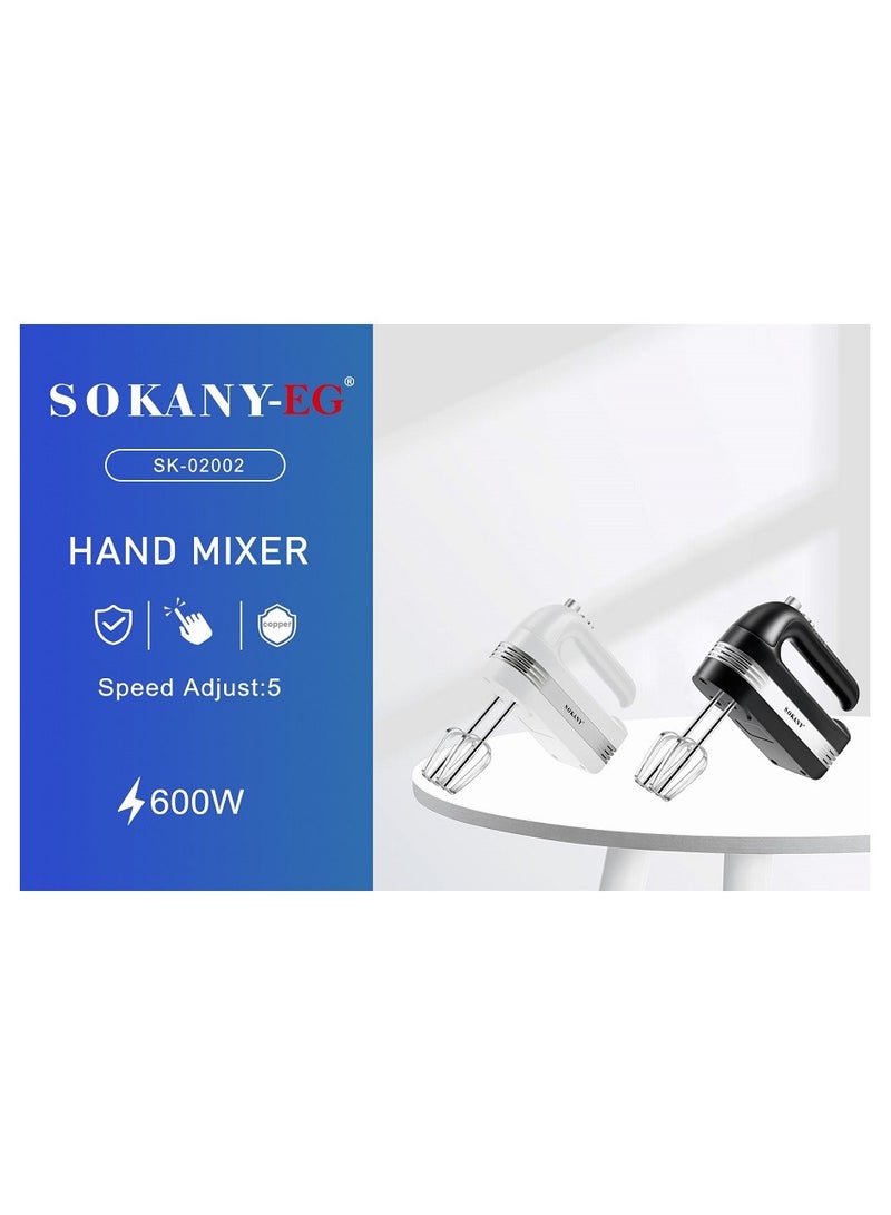 sokany Hand Mixer & Eggs Beater - 5 Speed +Turbo,600 W (Multi colur) - Image 2