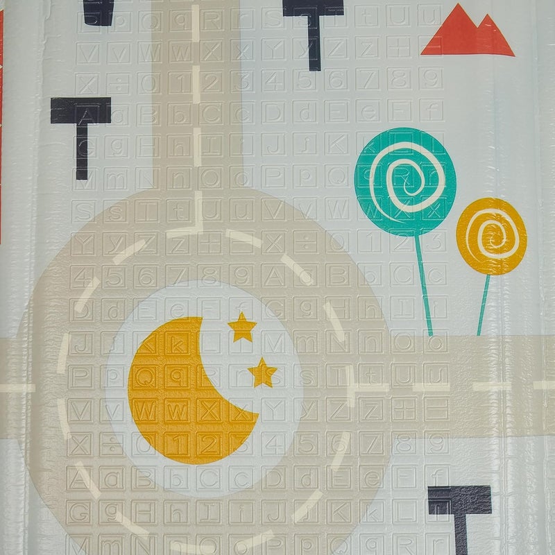 Foldable Baby Play Mat with Travel Bag - Waterproof Non-Slip Crawling Mat for Toddlers & Infants (200 x 180 x 1.5 CM) - Car/Deer & Hedgehog Design - Image 2