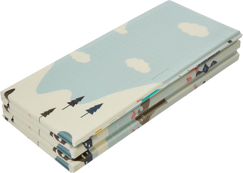 Foldable Baby Play Mat with Travel Bag - Waterproof Non-Slip Crawling Mat for Toddlers & Infants (200 x 180 x 1.5 CM) - Car/Deer & Hedgehog Design - Image 3