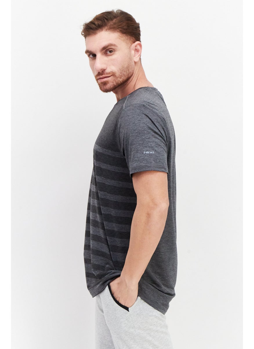 HIND Men Sportswear Fit Running T-Shirt, Grey  - Image 3