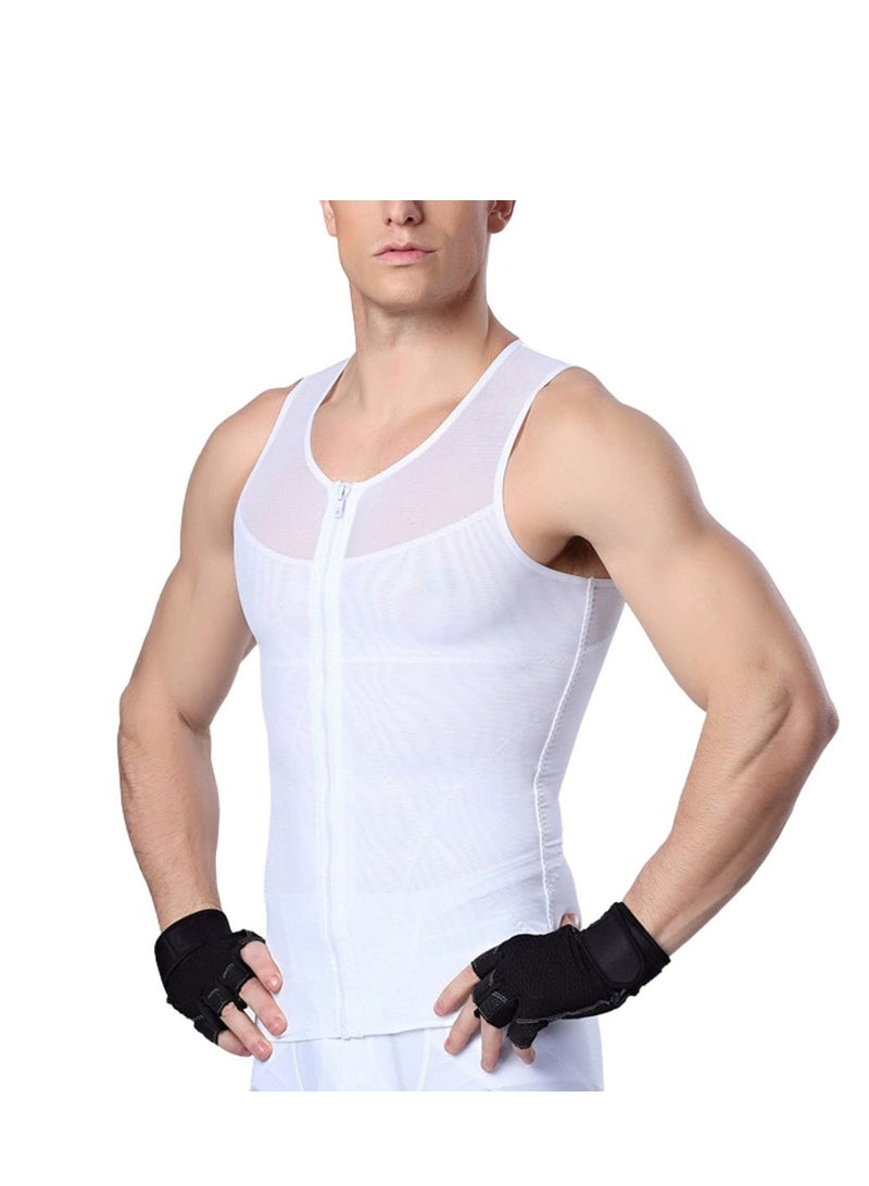 KASTWAVE Men's Slimming Body Shaper Compression Shirt - Mesh Vest with Side Hook, Tummy Tightening Tank Top, Slim Fit Shapewea - Image 1