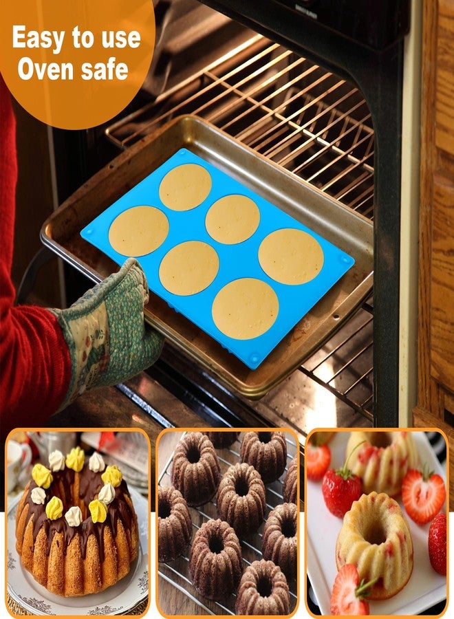 Sidosir Mini Fluted Tube Cake Pan, 6Cavity Heritage Fluted Tube Cake Silicone Mold for Baking,Non Stick Fancy Molds for Fluted Tube Cake (Fluted Tube) - Image 5