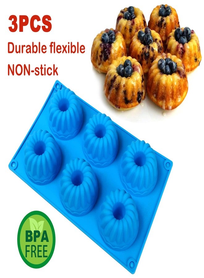 Sidosir Mini Fluted Tube Cake Pan, 6Cavity Heritage Fluted Tube Cake Silicone Mold for Baking,Non Stick Fancy Molds for Fluted Tube Cake (Fluted Tube) - Image 2