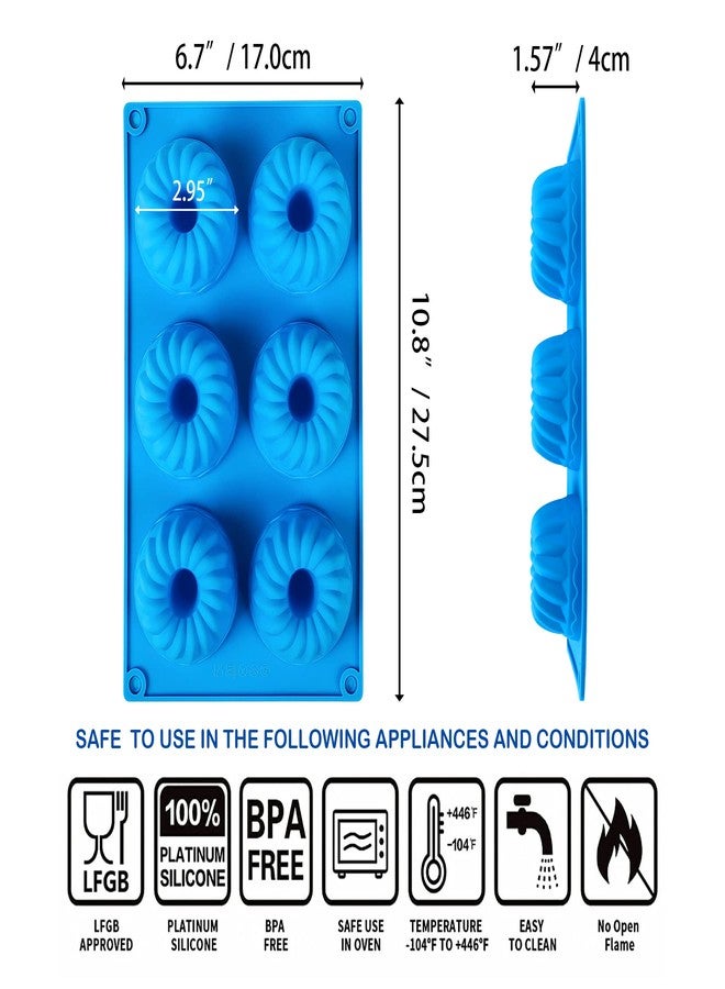 Sidosir Mini Fluted Tube Cake Pan, 6Cavity Heritage Fluted Tube Cake Silicone Mold for Baking,Non Stick Fancy Molds for Fluted Tube Cake (Fluted Tube) - Image 3