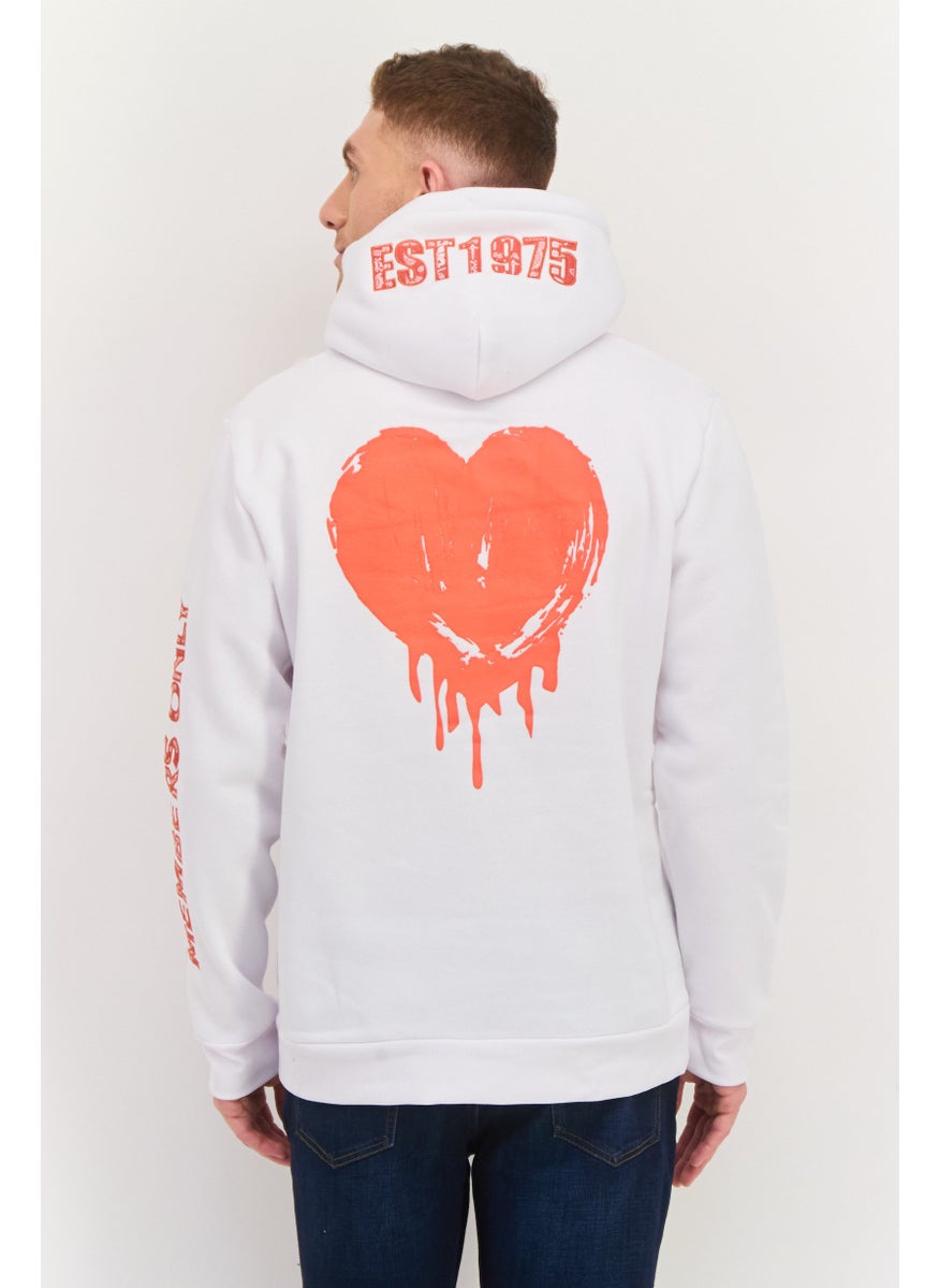 MEMBERS ONLY - Men Hooded Graphic Long Sleeves Sweatshirt, White - Image 1