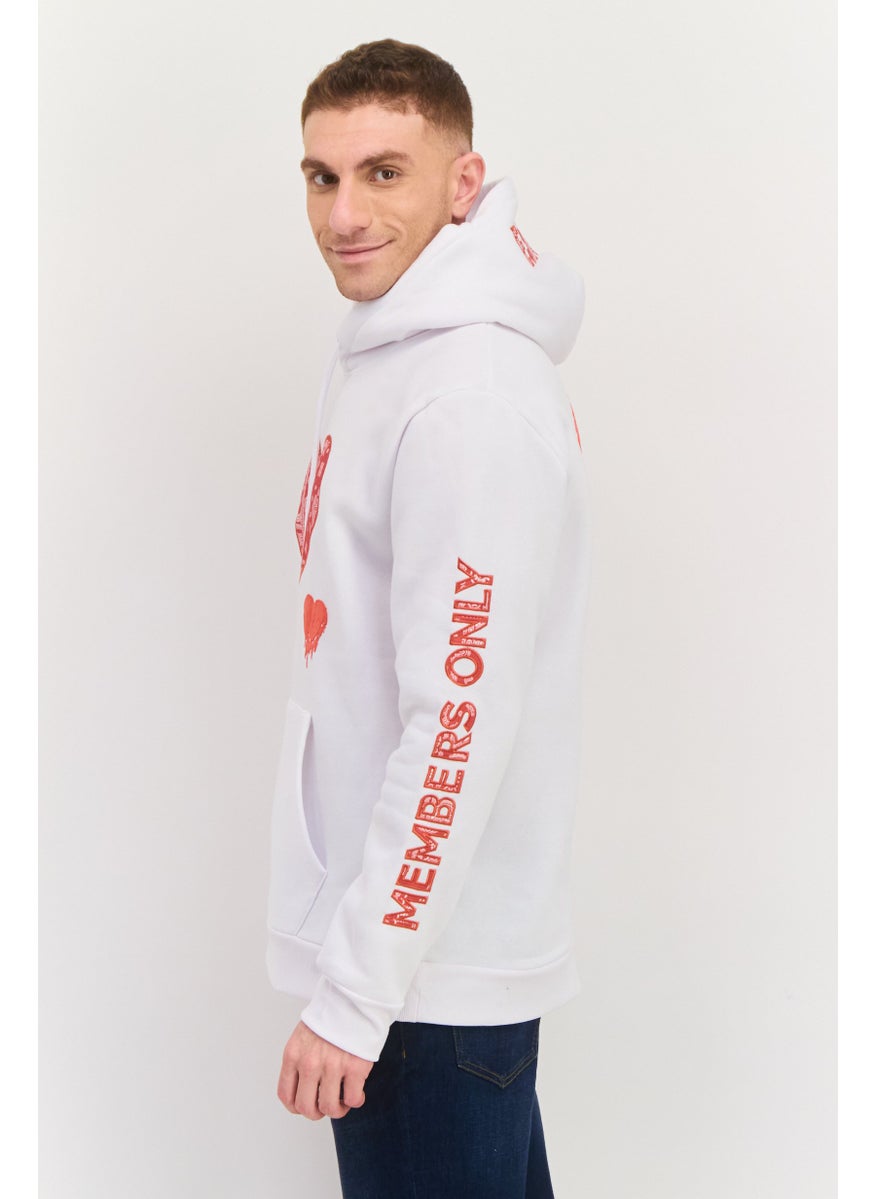 MEMBERS ONLY - Men Hooded Graphic Long Sleeves Sweatshirt, White - Image 1