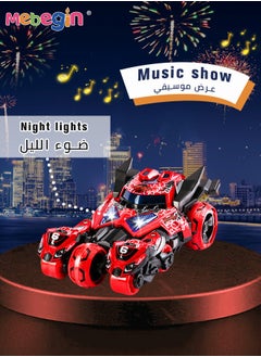 MEBEGIN 3-in-1 Transformer Electric Toy, Ejection Chariot Pull-back Alloy Car with Light and Music, 1:32 Scale Model Toy, Motorcycle Deformation Vehicle, Pull Back Cars Toys, Die-cast Car Models, Ideal Gift for Kids Aged 3+, 10.5*18*7.5cm  - Image 1