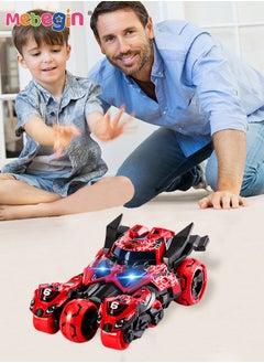 MEBEGIN 3-in-1 Transformer Electric Toy, Ejection Chariot Pull-back Alloy Car with Light and Music, 1:32 Scale Model Toy, Motorcycle Deformation Vehicle, Pull Back Cars Toys, Die-cast Car Models, Ideal Gift for Kids Aged 3+, 10.5*18*7.5cm  - Image 2