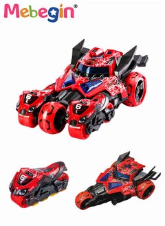 MEBEGIN 3-in-1 Transformer Electric Toy, Ejection Chariot Pull-back Alloy Car with Light and Music, 1:32 Scale Model Toy, Motorcycle Deformation Vehicle, Pull Back Cars Toys, Die-cast Car Models, Ideal Gift for Kids Aged 3+, 10.5*18*7.5cm  - Image 3