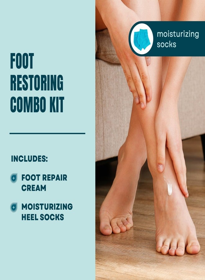 AmLactin Foot Repair Cream with Moisturizing Socks, Therapeutic Foot Cream for Dry Cracked Heels and Feet, No-Scrub Exfoliator & Moisturizer with 15% Lactic Acid AHA, 3 oz (Packaging May Vary) - Image 2