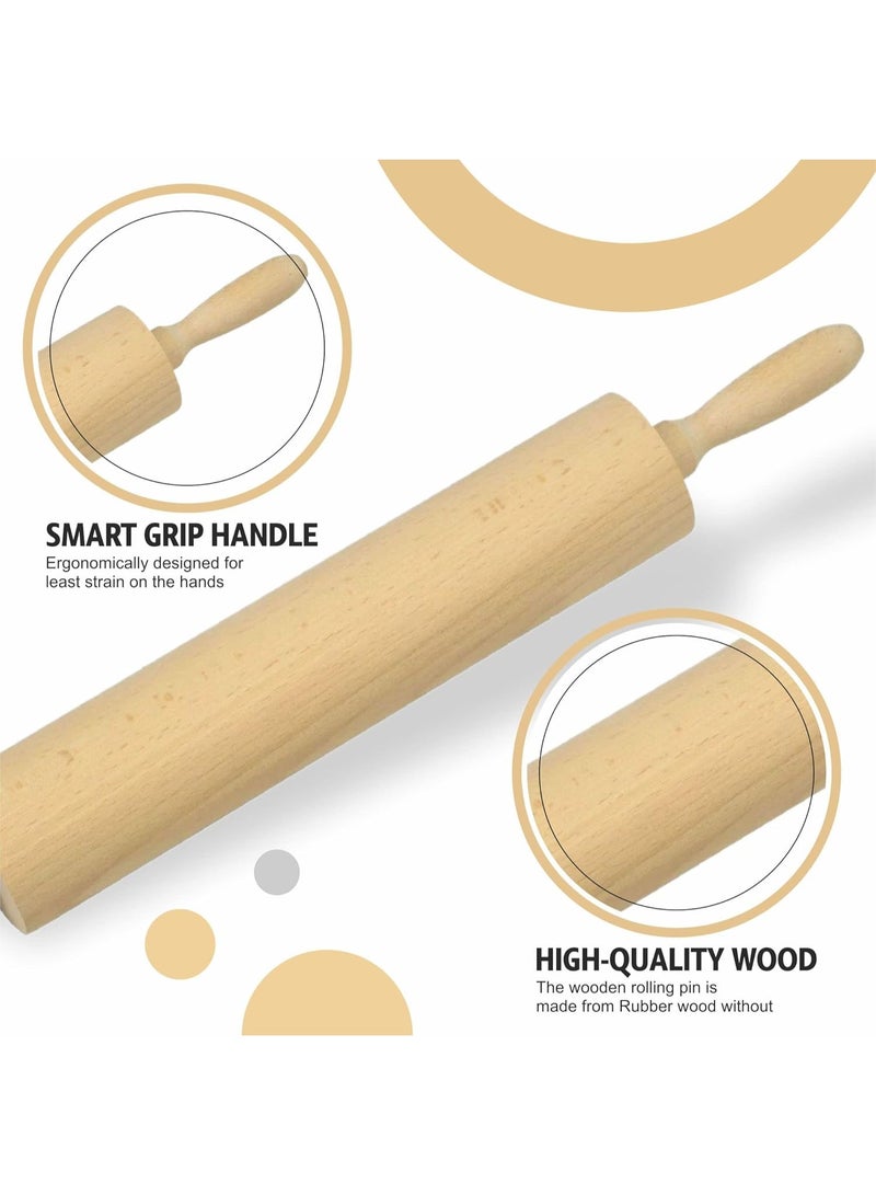 Rolling Pin 42 cm Revolving Wooden Rolling Pin Professional Roti Belan Small Wood Dough Roller DIY Crafts Tool for Baking Cookie Pizza Chapati Pastry Pie Bread Kitchen Home Equipment 1pc - Image 4