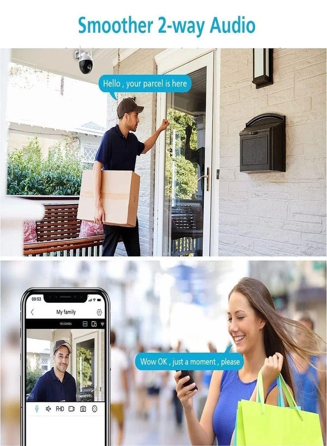 MAYUMI Color Night Vision Camera | SD Card Support | Two-Way Audio | 360° Pan & Tilt | Outdoor Security Camera | WiFi Dome PTZ Wireless CCTV Camera | Alarm | Motion Alert - Image 4