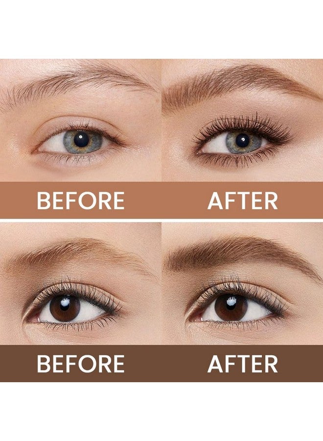 evpct Suake 2Pcs Medium Dark Brown Microblading Eyebrow Contouring Pen Brow Pencil With Hair Like Strokes, 4 Tipped Precise Brow Pencil With Brush Micro-Fork Tips Applicator, Natural Looking Brows - Image 4