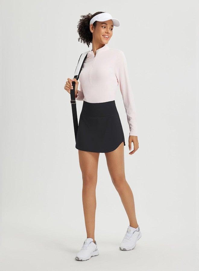 baleaf Womens Tennis Skirt Athletic Skirt Golf Skorts for Women High Waisted with Shorts Pockets Running Lightweight UPF 50+ Quick Dry Black M - Image 3