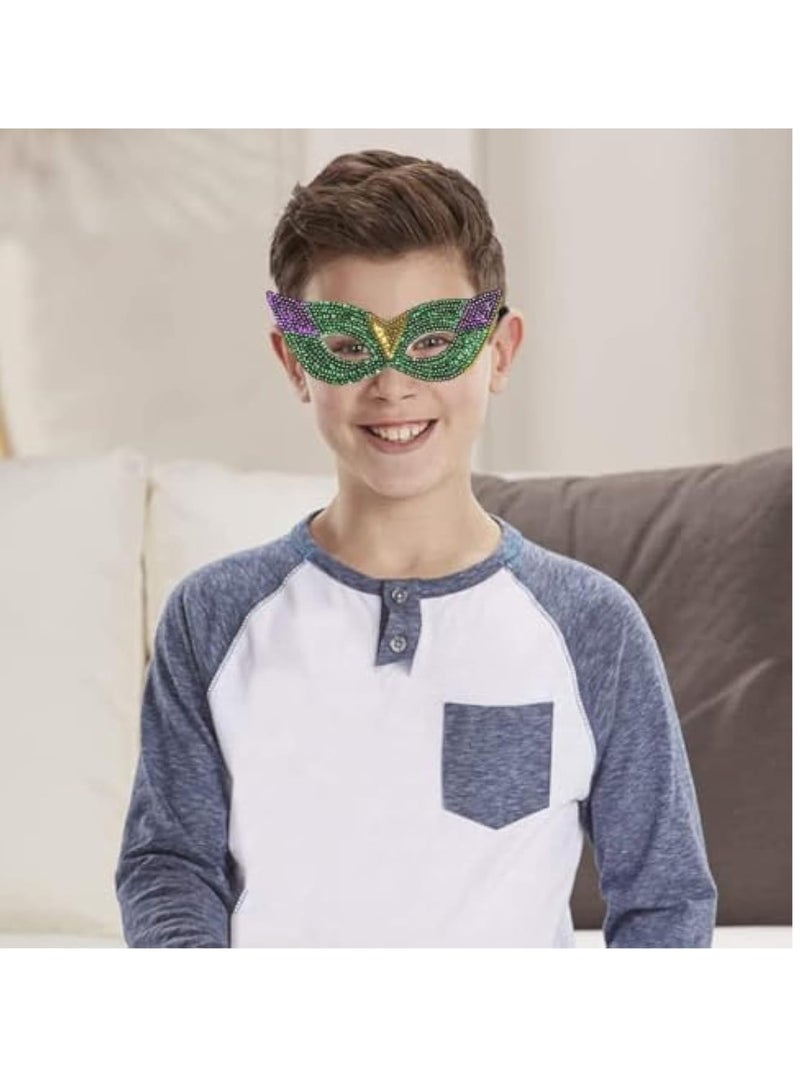 Zikra 8PCS Sparkling Sequin Half Mask, Couple Masquerade Masks Sequins, Venetian Party Mask Plastic Costume Carnival Mask,  Adjustable Strap Buckle Shiny Glittering - Image 5