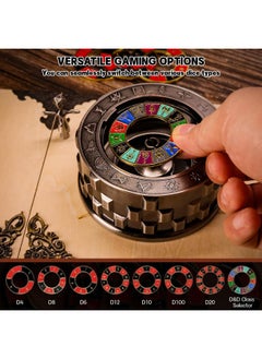 CZYY Roulette Dice - 7-In-1 Metal Spinner Dice Set, Unique Spinning Dice, Desk Fidget Gadget - Cool Dnd Role Playing Dice, Gift & Accessories For D&D, Tabletop Rpg, Board Game (Sliver)  - Image 4