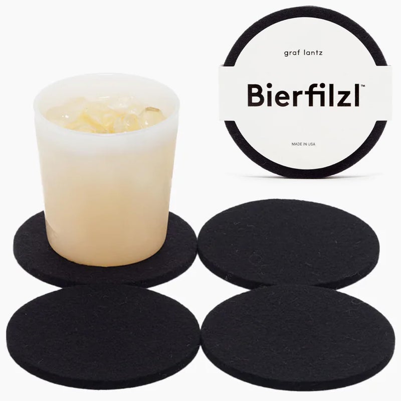 Graf Lantz  Bierfilzl Felt Coasters  Round  100 Merino Wool  Moisture Wicking  Heat Resistant  Sustainable  Home Decor  Bar Decor  Housewarming Gift  4 Coaster Set  4 Circles  Ocean