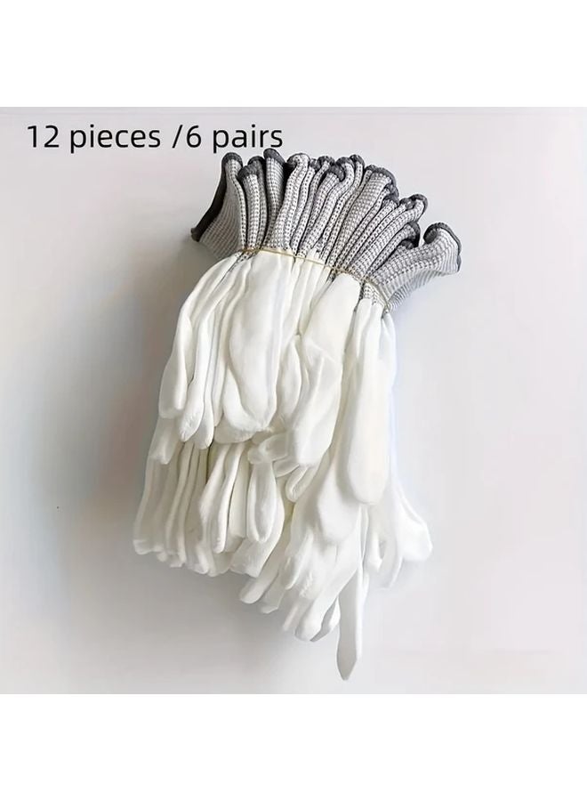 6 Pairs Black Ultra Thin Gloves for Sports Cycling Sewing Outdoor Activities - Image 2
