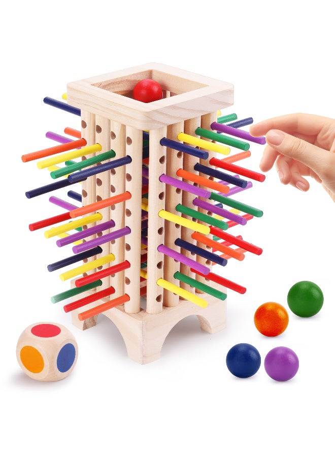 TFiOXL ألعاب لوحية خشبية من مونتيسوري للأطفال، 42 قطعة من أعواد النرد الملونة، لعبة المهارات الحركية الدقيقة، ألعاب مونتيسوري للأطفال من سن 3 سنوات فما فوق، هدية تعليمية للبنات والأولاد - Image 3