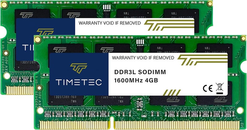 تايم تيك تيمتيك 8 جيجابايت كيت (2x4 جيجابايت) DDR3L/DDR3 1600 ميجاهرتز PC3-12800 غير ECC غير مخزّن 1.35 فولت/1.5 فولت CL11 2Rx8 ثنائي الرتبة 204 سن SODIMM ترقية وحدة ذاكرة وصول عشوائي للكمبيوتر المحمول - Image 1