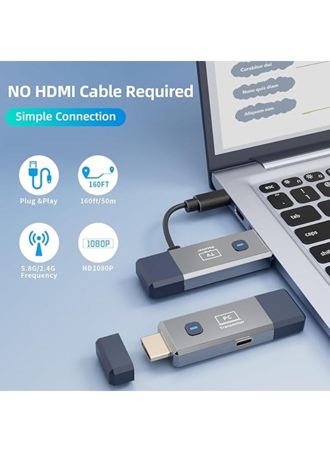 Generic - Wireless HDMI Transmitter and Receiver – 50m Range, 4K Decode, 1080P Output, Plug & Play, Portable, Dual Band 2.4G/5.8G - Image 1