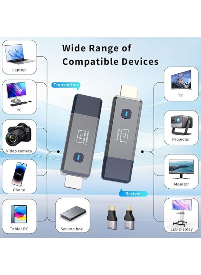 Generic - Wireless HDMI Transmitter and Receiver – 50m Range, 4K Decode, 1080P Output, Plug & Play, Portable, Dual Band 2.4G/5.8G - Image 1