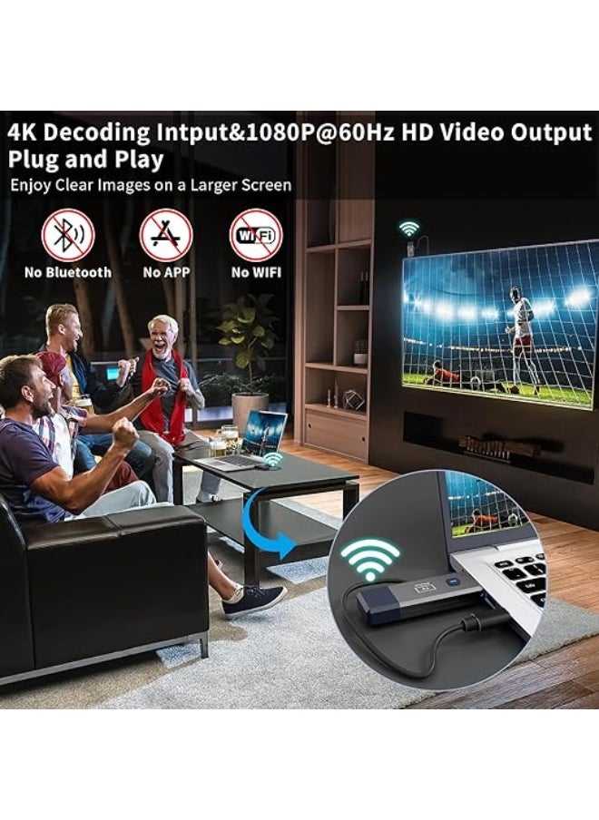 Generic - Wireless HDMI Transmitter and Receiver – 50m Range, 4K Decode, 1080P Output, Plug & Play, Portable, Dual Band 2.4G/5.8G - Image 1