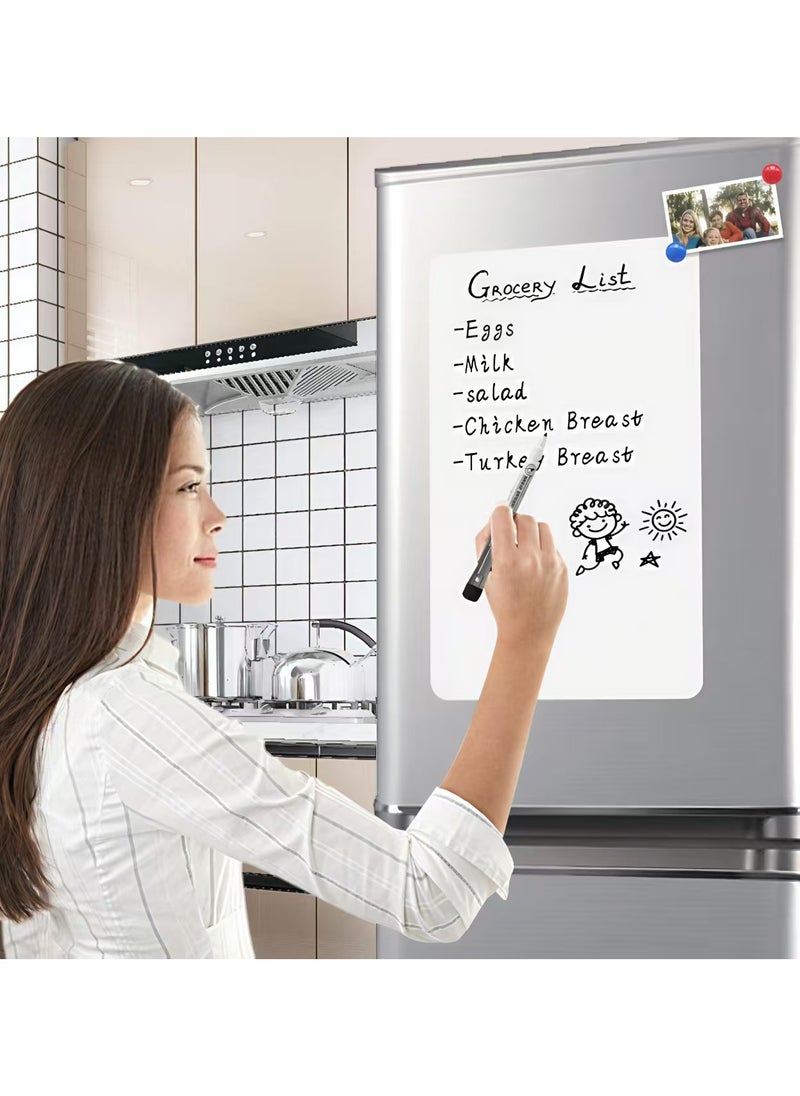 Gasin - Magnetic Soft Whiteboard – Thickened Self-Adhesive Blackboard Wall Sticker with 3 Pens & 1 Eraser, Reusable for Household, Children's Drawing, Office Writing, and School Learning - Image 1
