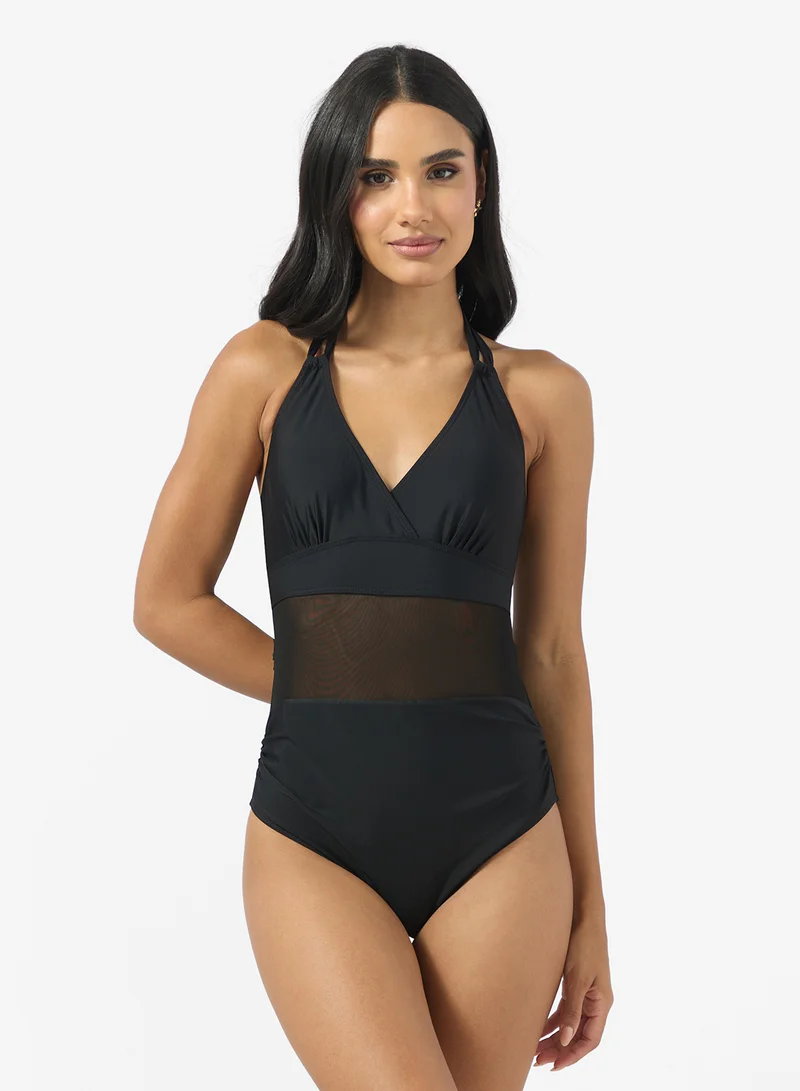 Ginger Strappy Swimsuit With Mesh Detail