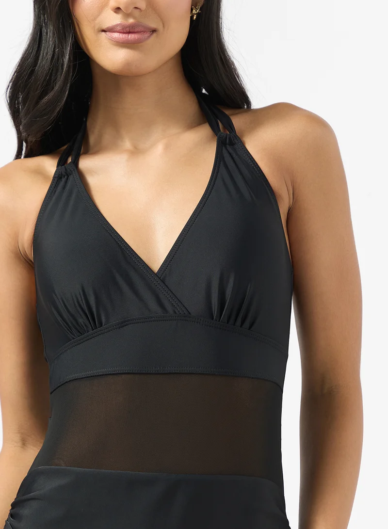 Ginger Strappy Swimsuit With Mesh Detail