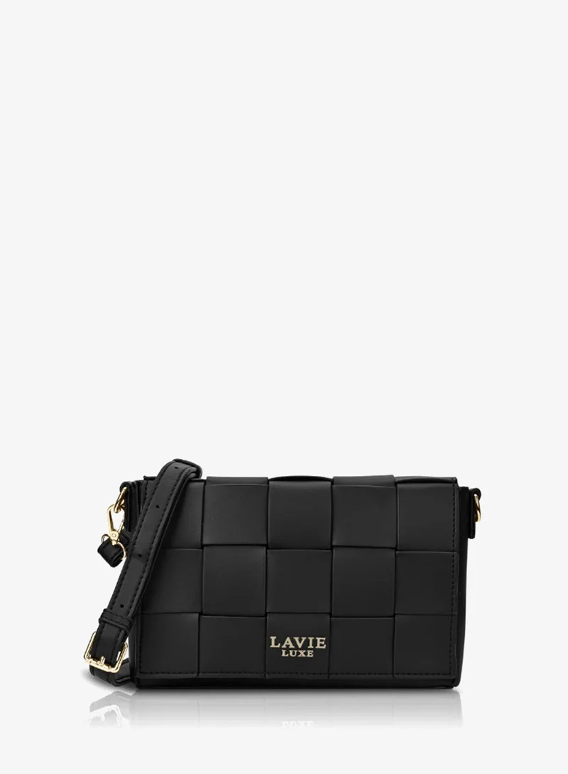 Luxe Women's Bot Elle Flap Crossbody (Black)
