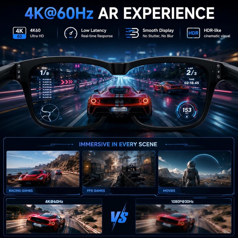 AR Glasses HDMI to USB-C Display Adapter, 4K@60Hz Play and Charge AR Converter with DC 5V, for XREAL One/Air 2 Pro/RayNeo/Rokid, Switch 2/1, Xbox1, PS4/5, Portable Monitors (Black) | HDMI Source to USB-C Display Converter, for XREAL /Air Pro/RayNeo/Rokid, Switch 2/1, Xbox1, PS4/5, Portable Monitors (Black) - Image 5