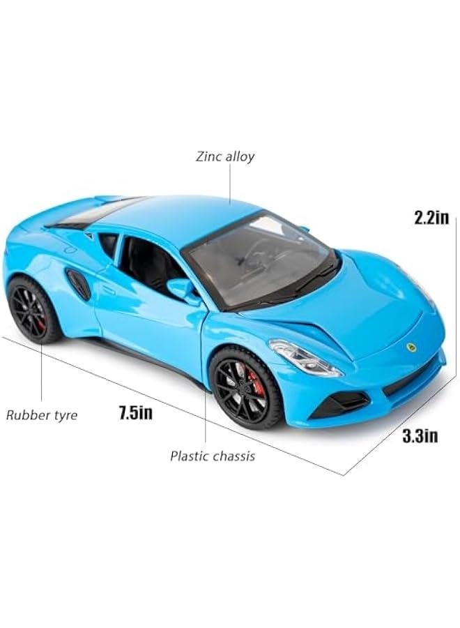 1/24 Lotus Emira Model Car, Zinc Alloy Pull Back Toy car with Sound and Light for Kids Boy Girl Gift(Blue)  - Image 3