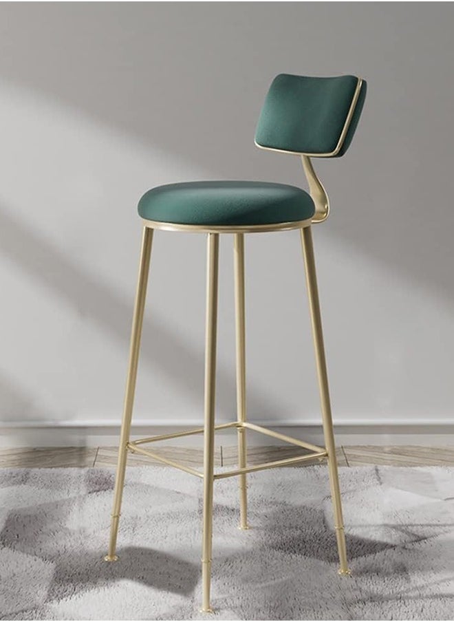 Generic Bar Stool,Chair Stool High Bar Chair,Metal Legs Heavy Duty Barstools with Back,Flannel Cushion Counter Height Chairs  - Image 1
