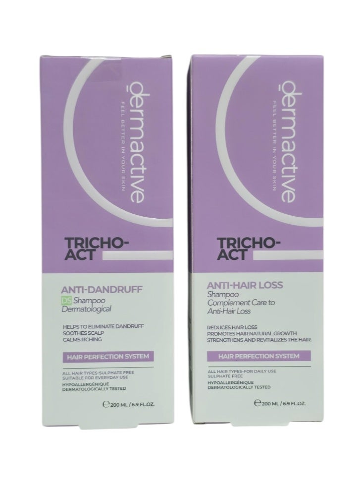 Dermactive Anti-Dandruff Ds Shampoo 200ml+Anti-Hair Loss Shampoo200ml - Image 1
