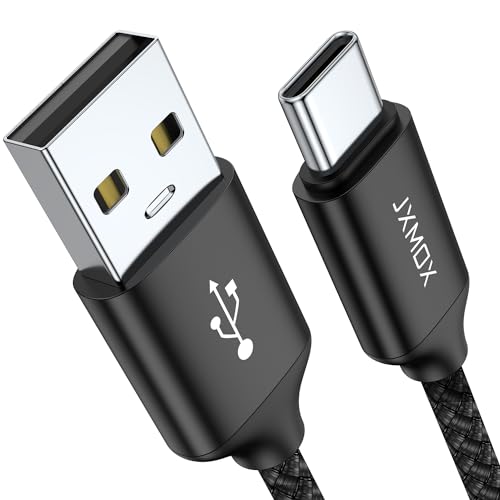 JXMOX USB Type C Cable,USB A to USB C 3A Fast Charging (3.3ft 2-Pack) Braided Charge Cord Compatible with iPhone 15 16 Pro Max,Samsung Galaxy S20 S10 S9 S8,Note 9 8,A11 A20 A51,LG G7 V35,Moto Z2 Z3 (Black) - Image 1