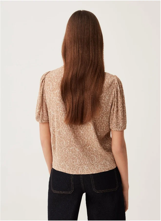 او في اس Crêpe T-shirt with micro print