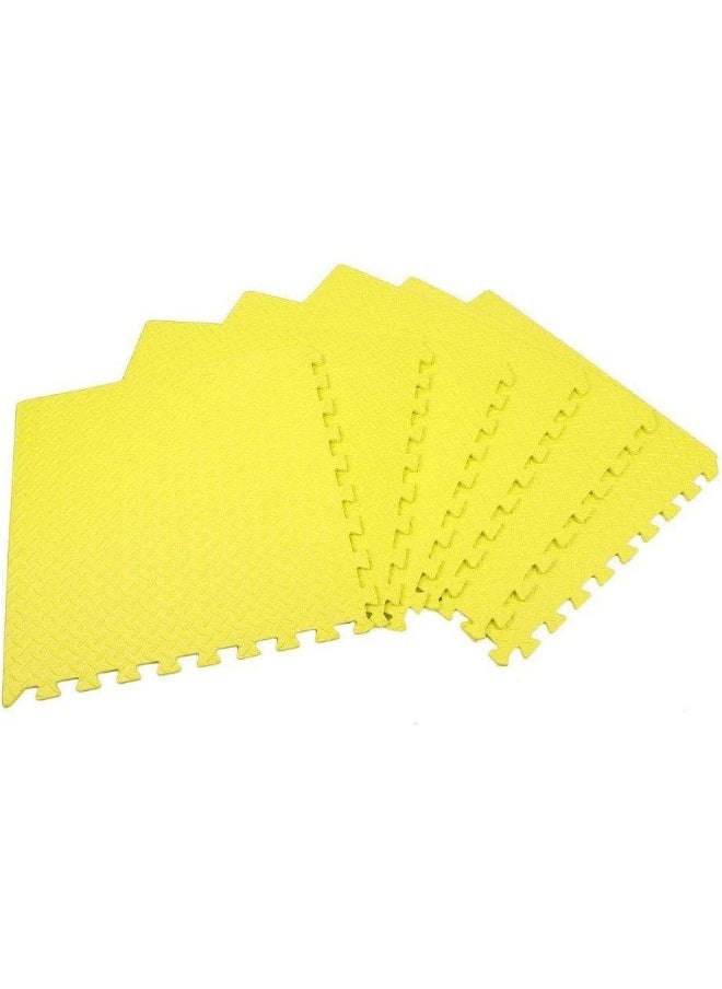 Rainbow Toys RBW TOYS Interlock Foam Floor Mat 100cmx100cmx2.5cm Yellow Color Plain Exercise Puzzle Mat for kids Activity  - Image 2