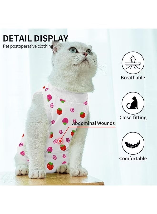 Cat Professional Recovery Suite, Surgical Recovery Shirt, Breathable Recovery Suit, for Cats After Surgery Wear Anti Licking Wounds, Perfect E-Collar Alternative, Pajama Suit (Size M for 6-8 lbs) - Image 3