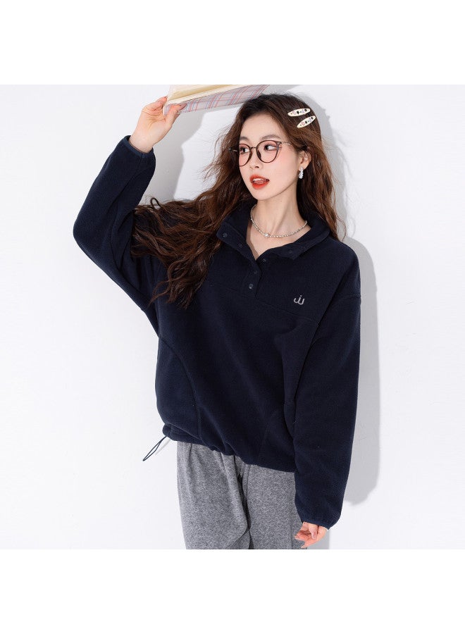 Jeanswest Polar Fleece Double-Sided Brushed Stand Collar Women'S Hoodie, Fleece Lined & Thickened, Cold Resistant, Loose Fit Casual Half-Zip Pullover Women'S Hoodie - Image 5