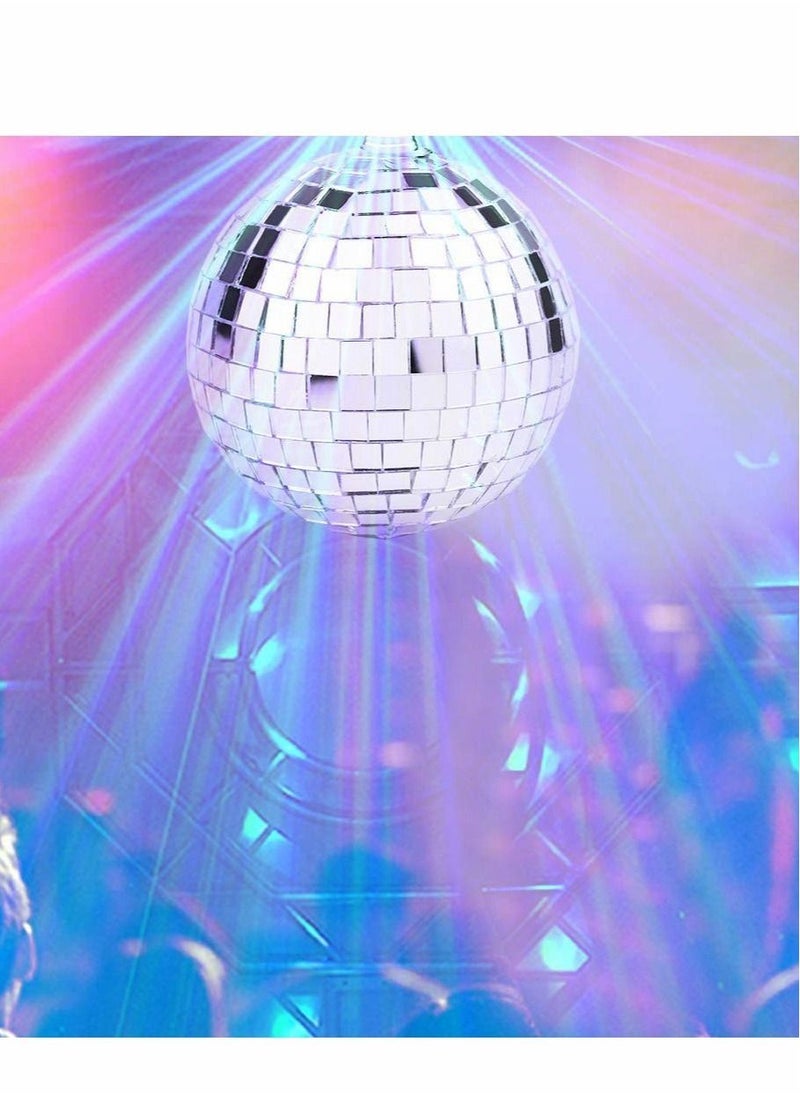 SYOSI - Disco Mirror Balls Silver Hanging Ball for 50s 60s 70s DJ Light Effect Party Home Decoration Stage Props School Festivals Favors and Supplies 4 Inch, 4inch, Silver, 2 Pcs - Image 1