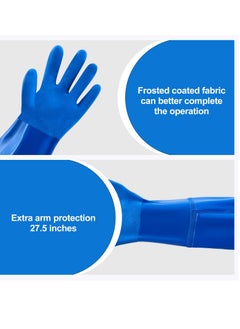 KASTWAVE Elbow Length Gloves 60cm and Waterproof Leather Apron 110cm Aprons, Reusable PVC Gloves, Heavy Duty Waterproof Gloves and Aprons for Lab Kitchen  - Image 3