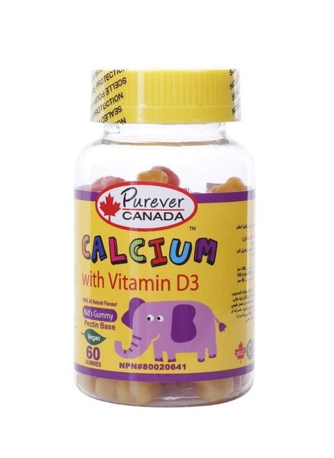 Pack Of 60 Calcium With Vitamin D3 Pectin Base Gummies