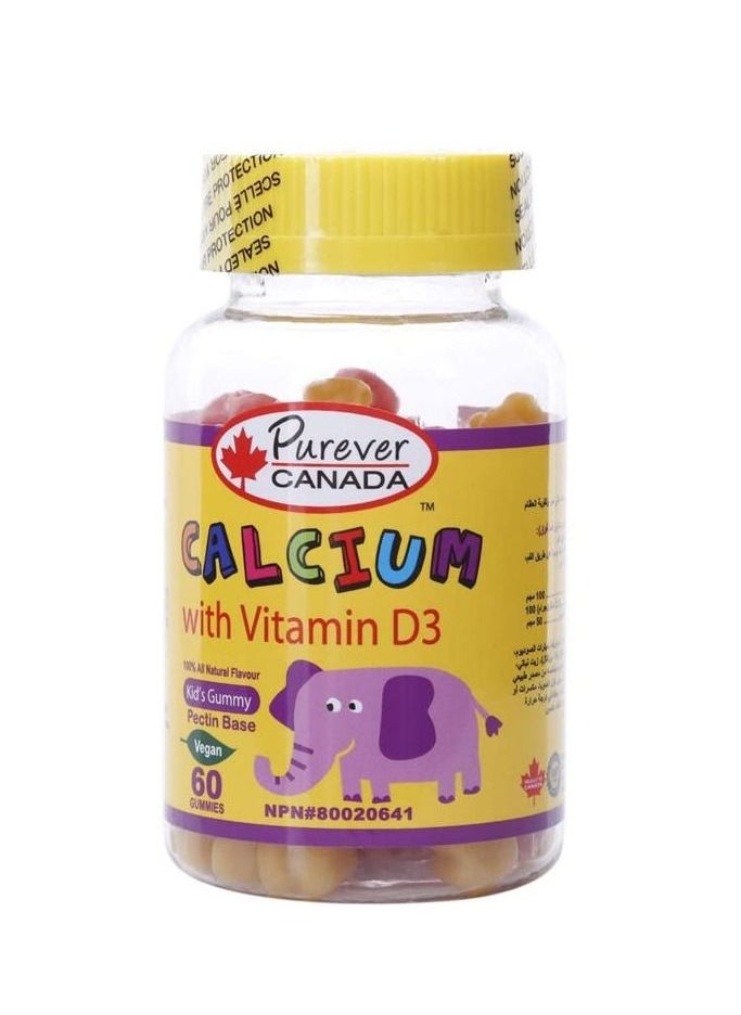 Purever CANADA - Pack Of 60 Calcium With Vitamin D3 Pectin Base Gummies - Image 1