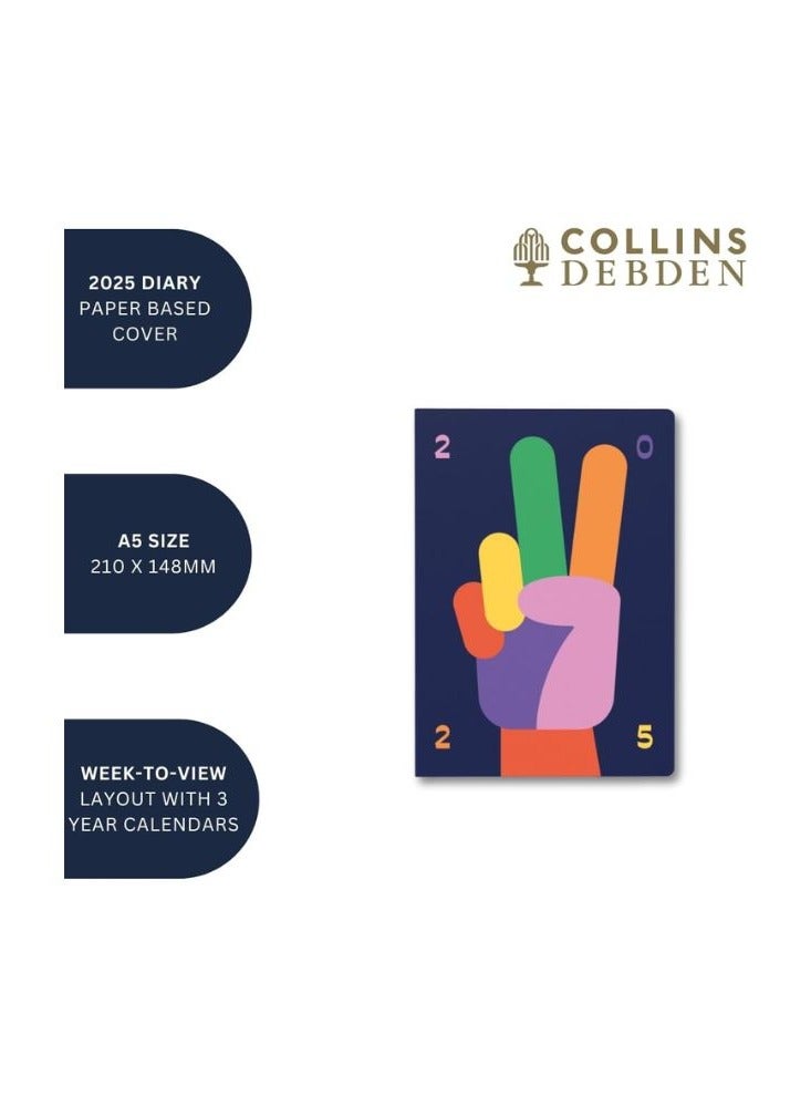 Collins Peace, Love & Understanding 2025 Planner - A5 Week to View Diary - Navy - (E-PLU153.PZ-25) - Stylish Weekly Eco Diary with Recycled Paper - Image 4