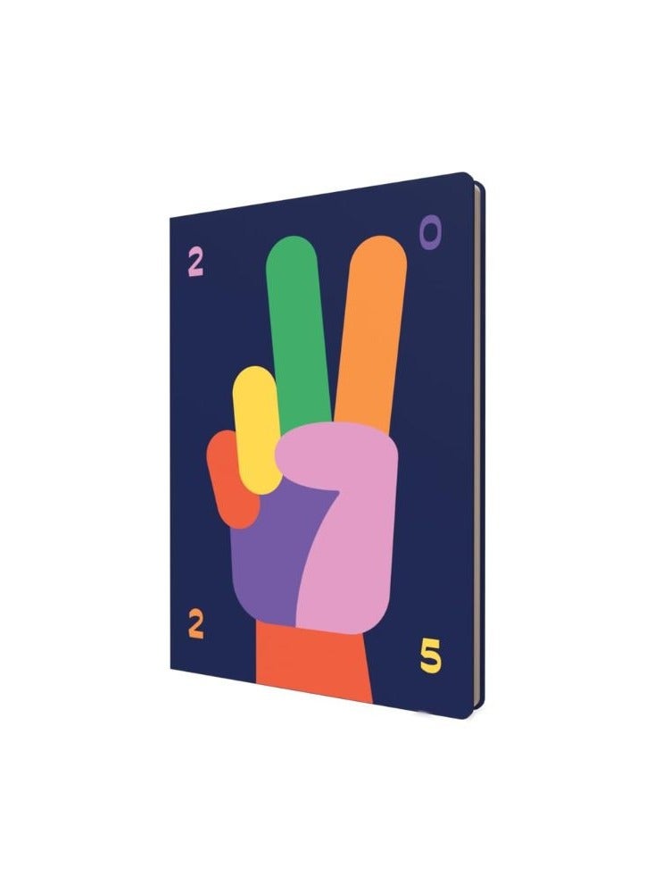 Collins Peace, Love & Understanding 2025 Planner - A5 Week to View Diary - Navy - (E-PLU153.PZ-25) - Stylish Weekly Eco Diary with Recycled Paper - Image 1